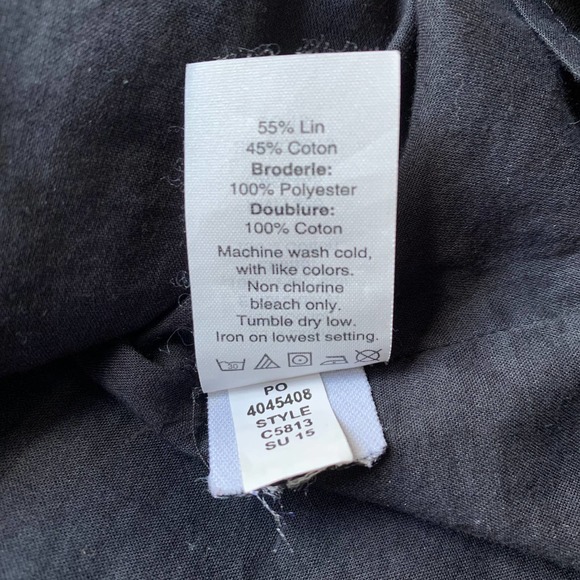 Madewell Embroidered Stitchtake Linen Sleeveless Keyhole Mini Dress Navy Blue S - Picture 12 of 12